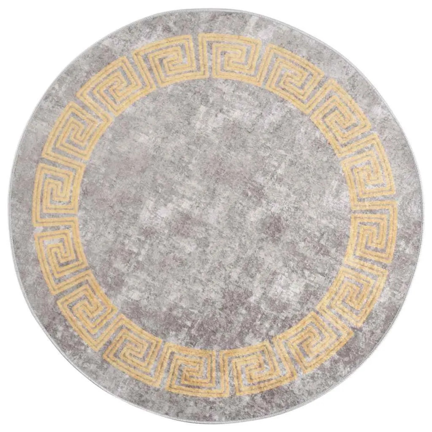vidaXL Teppich Waschbar Grau φ120 cm Rutschfest 337939