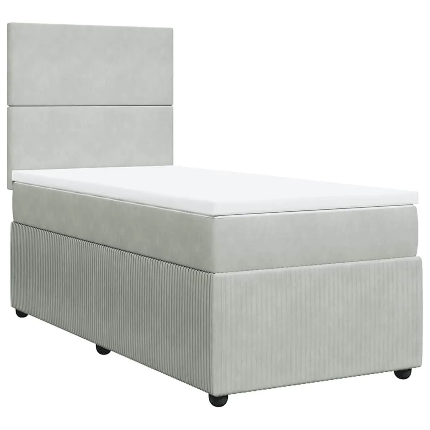 vidaXL Boxspringbett mit Matratze Hellgrau 90x190 cm Samt 3294508 günstig online kaufen