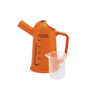 Stihl Messbecher orange, 100 ml Messbecher klar. Für präzise Kraftstoffmischung, Kettensägen Zubehör.