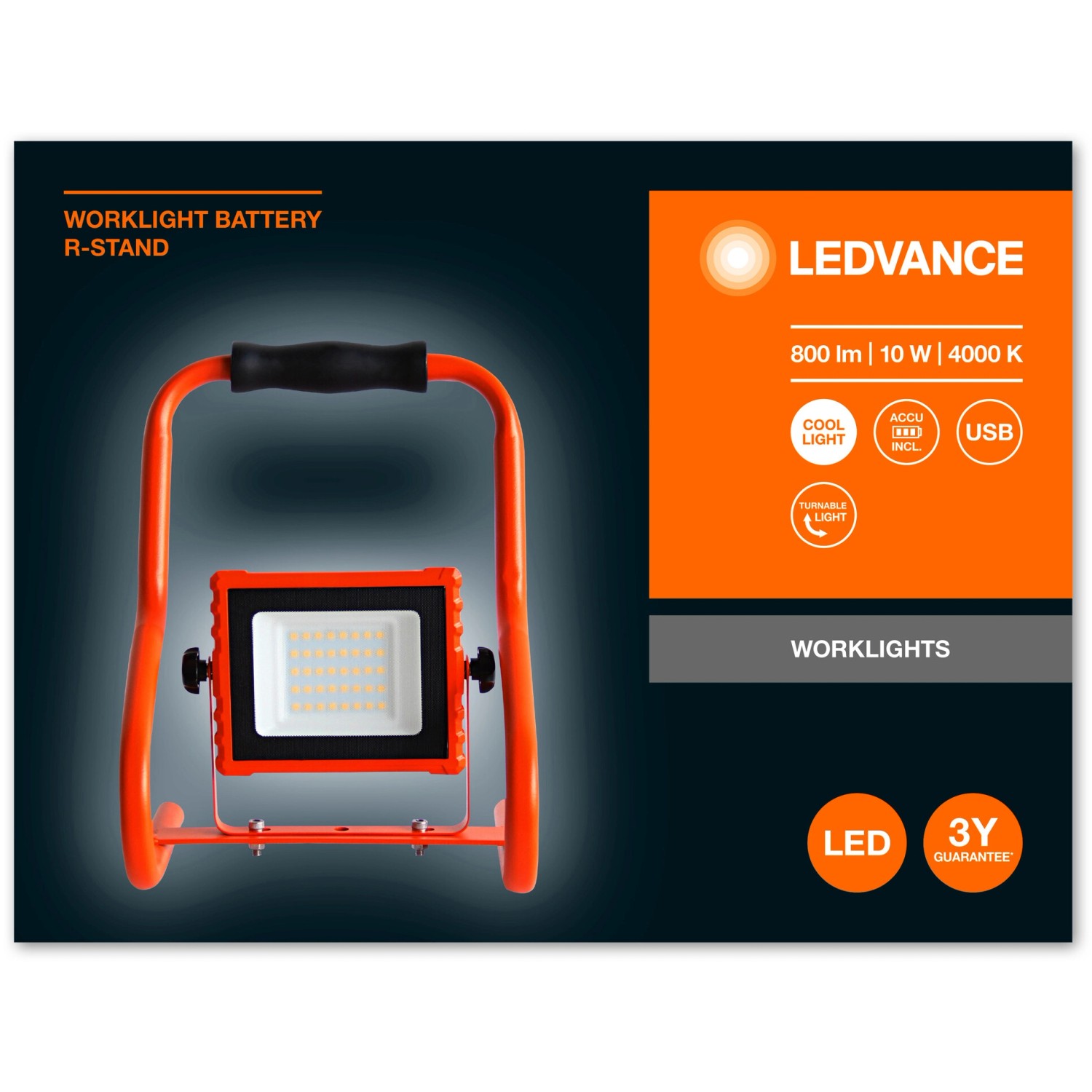 Ledvance LED-Arbeitslicht Worklight mit Batterie 10 W