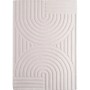 Cremefarbener Kurzflorteppich Pompei mit 3D-Relief, 80x150 cm, moderner Stil.