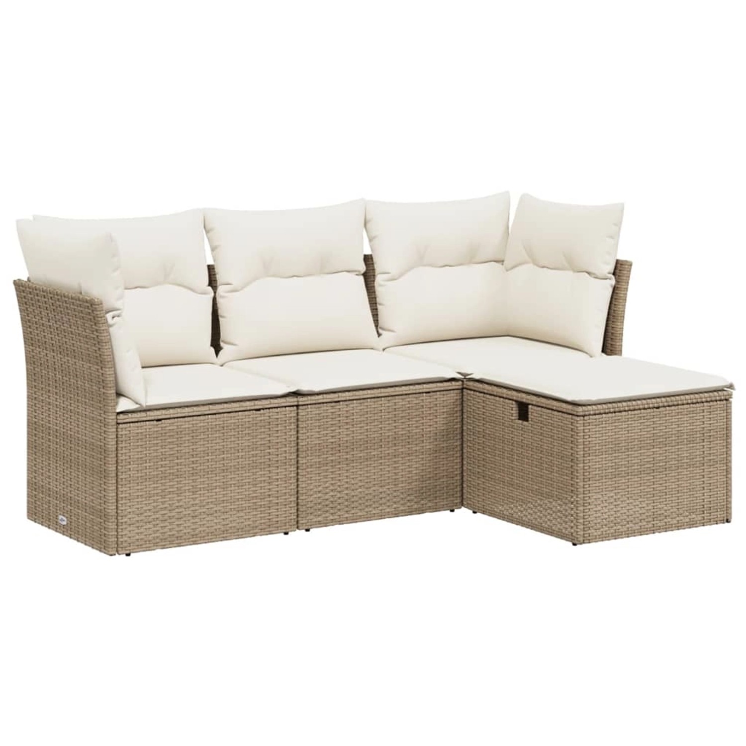 vidaXL 4-tlg Garten-Sofagarnitur mit Kissen Beige Poly Rattan Modell 54 günstig online kaufen