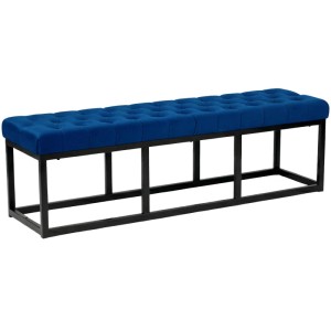 DELUKE Sitzbank MERIDA Samt Blau 150x37x42cm Sitzbank Flur Sitzhocker Esszimmerbank Polsterbank Schlafzimmer