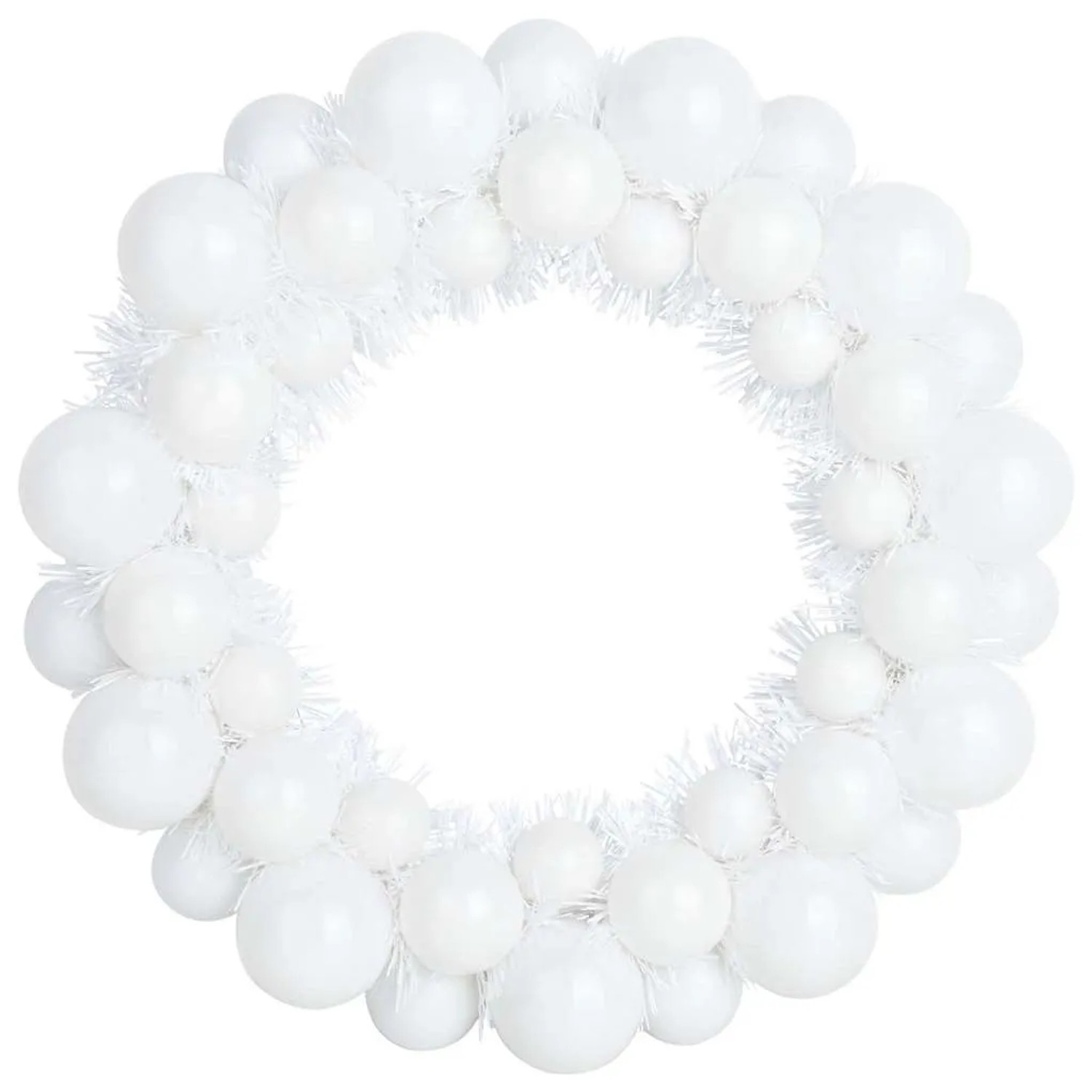 vidaXL Weihnachtsballkränze 2 Stk Weiß 33 x 33 x 7 cm Polystyrol 42019680_4