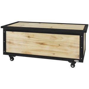 Outsunny Gartenbox 121L mit Rollen, wetterfeste Aufbewahrungskiste aus Holz und Stahl.