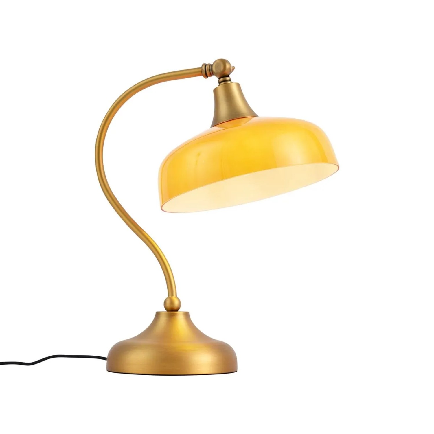 QAZQA Klassische Tischleuchte Bronze mit Orangefarbenem Opalglas Clerk