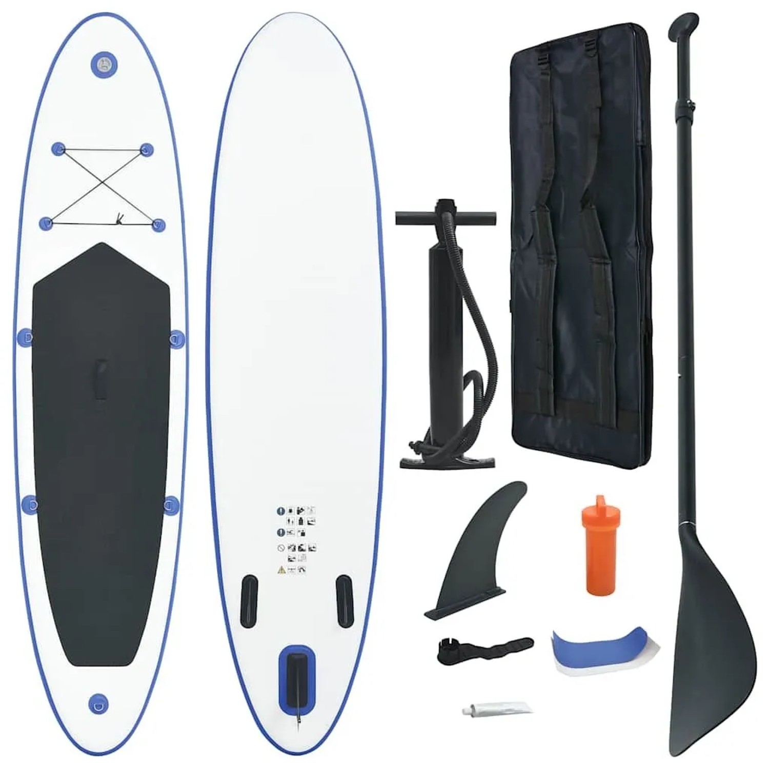vidaXL SUP-Board Aufblasbar Blau und Weiß 90633