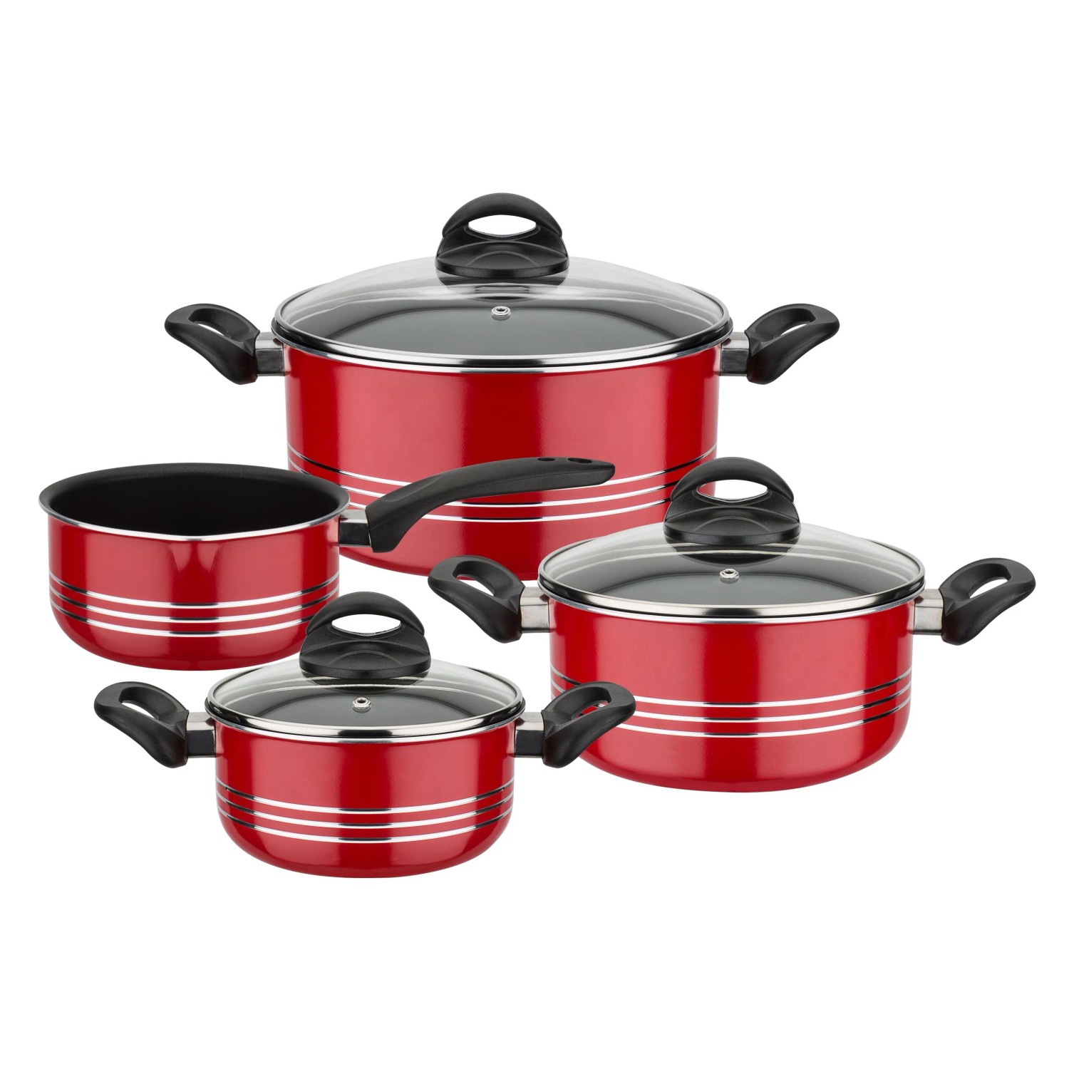 GSW Kochtopf Set Milano Color 4 Teilig Rot günstig online kaufen