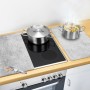 Allstar Herdabdeckplatten im Beton-Design (2 Stk.) auf einem Glaskeramikkochfeld mit Töpfen.