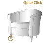 Abbildung eines Sessels mit Wagner QuickClick Slim Möbelgleiter Ø 30 mm.