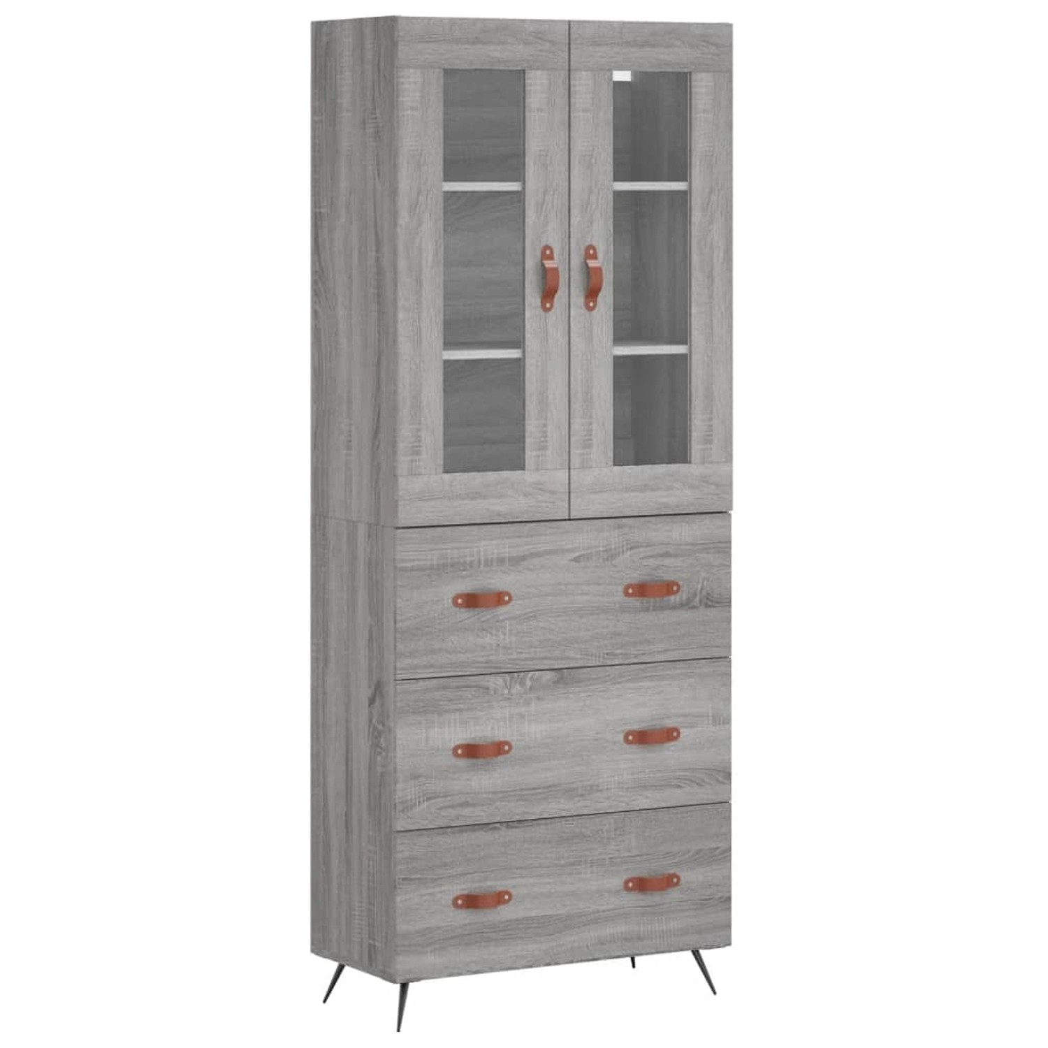 vidaXL Highboard Grau Sonoma 69,5x34x180 cm Holzwerkstoff 3198383