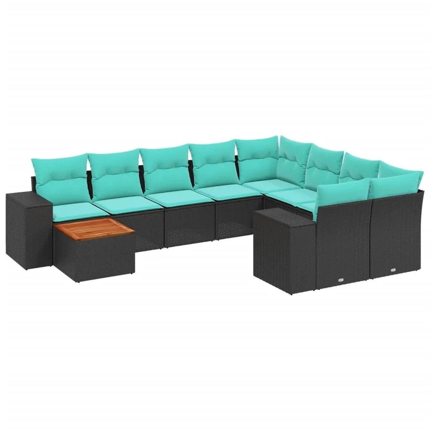 vidaXL 10-Tlg Gartensofa-Set mit Kissen Schwarz Polyrattan 3225609 günstig online kaufen