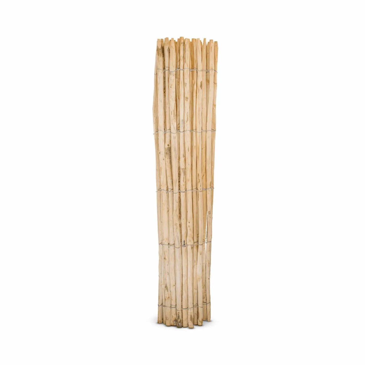 Stiltreu Staketenzaun aus Kastanie, 500x200cm, Lattenabstand 4-5cm. Ideal als Gartenzaun.