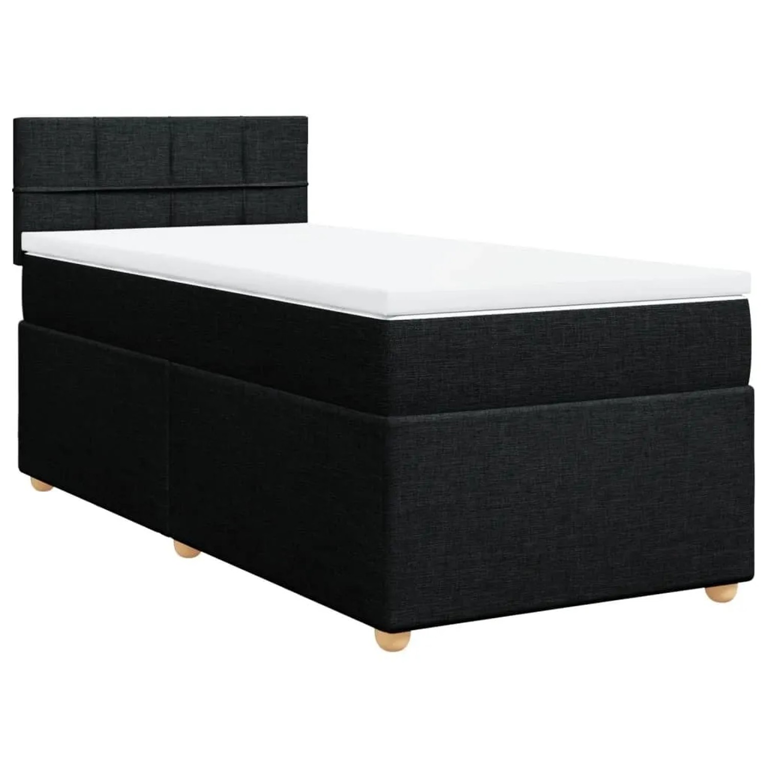 vidaXL Boxspringbett mit Matratze Schwarz 100x200 cm Stoff 3288893 günstig online kaufen