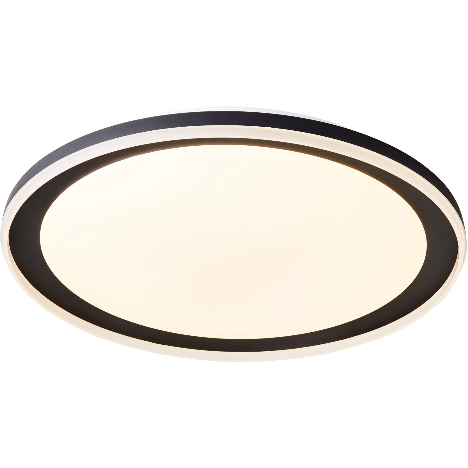 Schwarze LED-Deckenleuchte Pederson, 55 cm Durchmesser, für Innenräume.