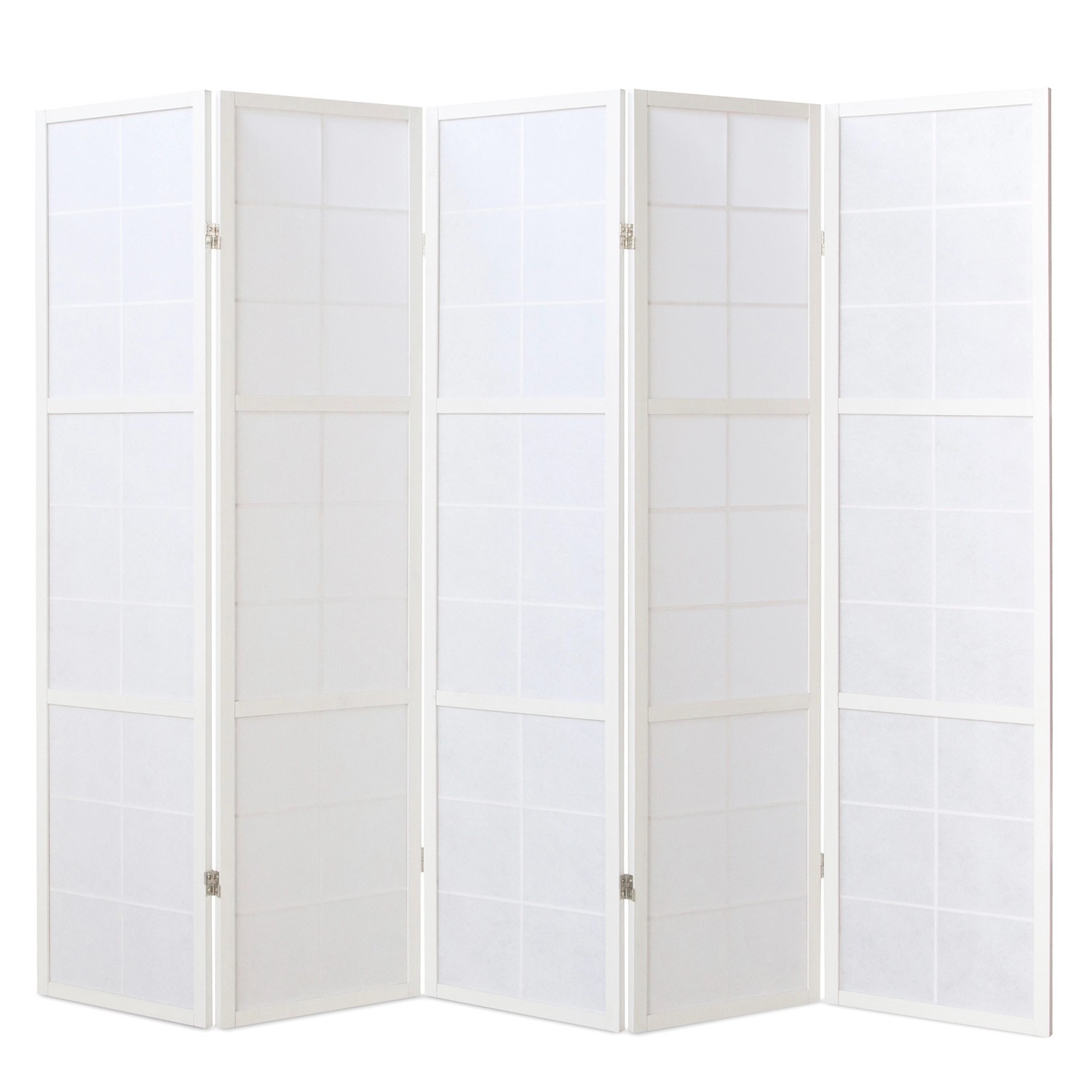 Homestyle4u 5-tlg. Paravent Shoji in Weiß 220x175 cm 439_4