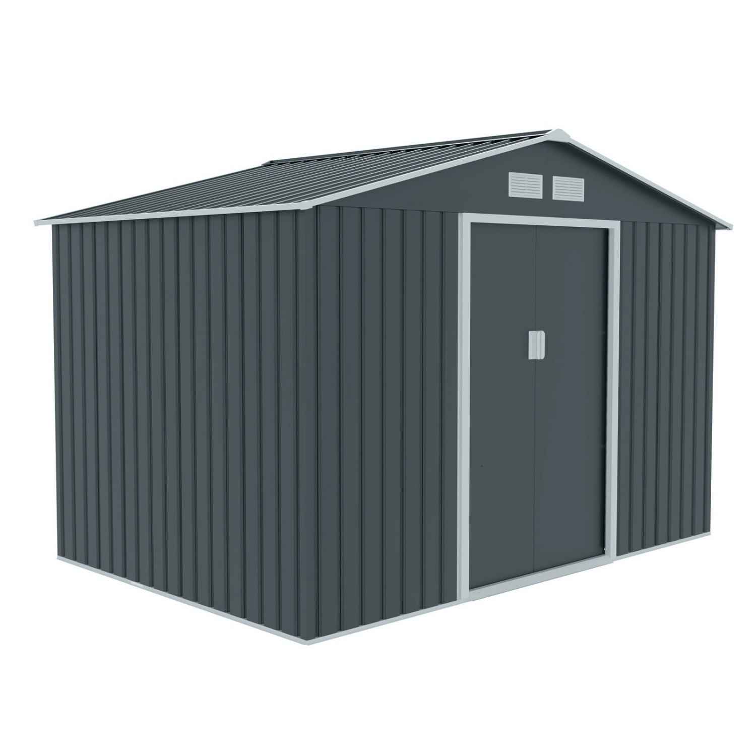 Hattoro S200 Metall Gerätehaus Mit Bodenrahmen Gartenschuppen 7,3 m³ Sattel günstig online kaufen