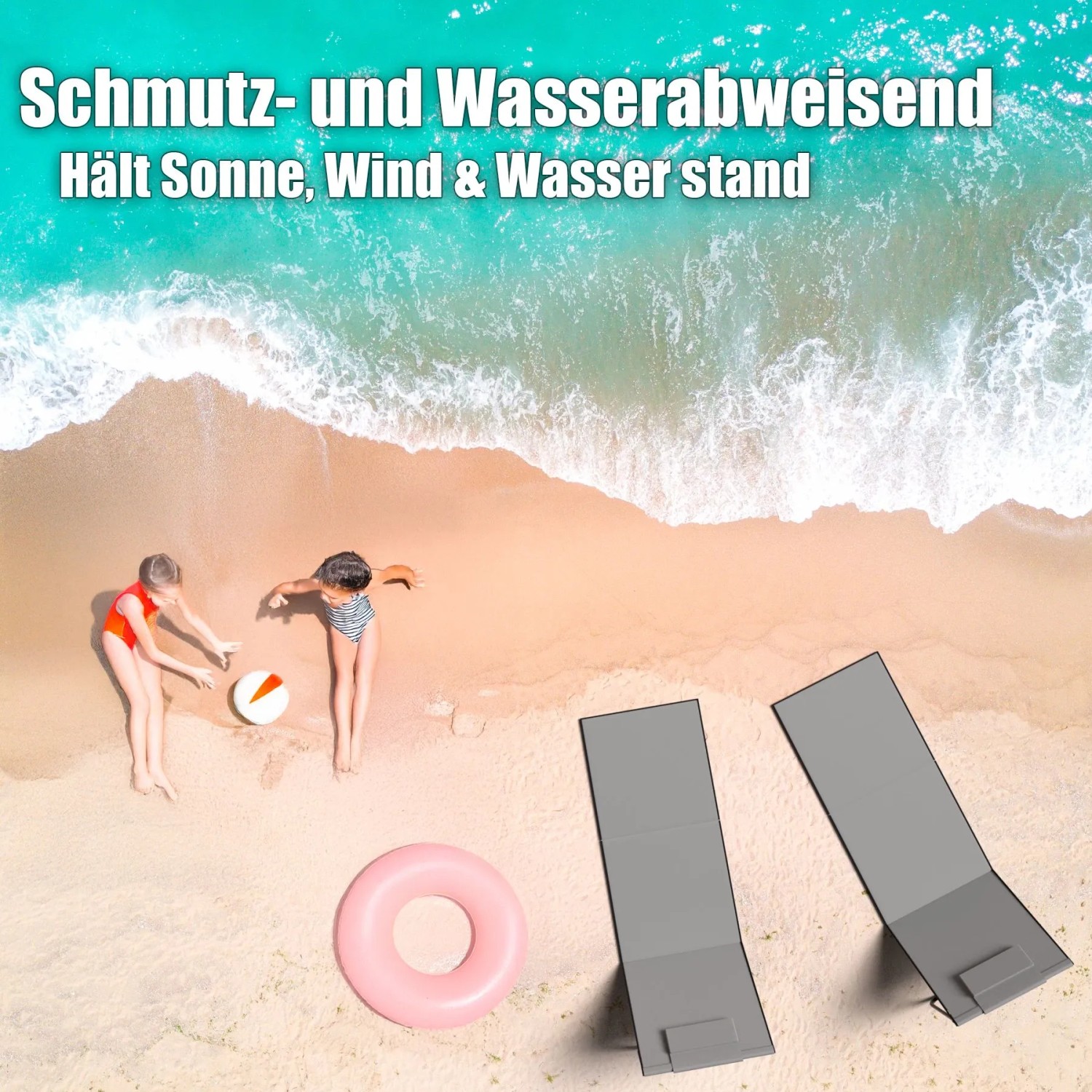 BigDean 2x Strandliege Strandstuhl Klappbar Leicht Nur 1 3 kg Strandmatte_6