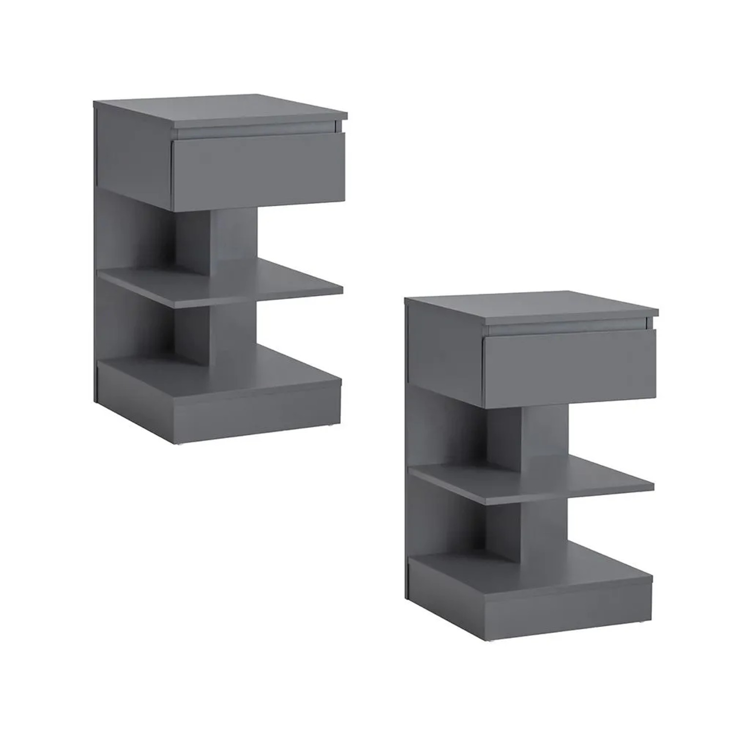 SoBuy 2er Set Nachttisch mit Schublade und 2 Ablagen Beistelltisch 39x65x39 günstig online kaufen