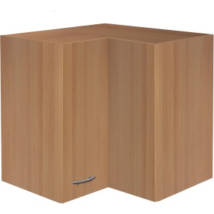 Flex-Well Eck-Hängeschrank Nano, 60x60 cm, Buche Dekor. Küchen-Eckschrank mit Drehtüren und Einlegeboden.