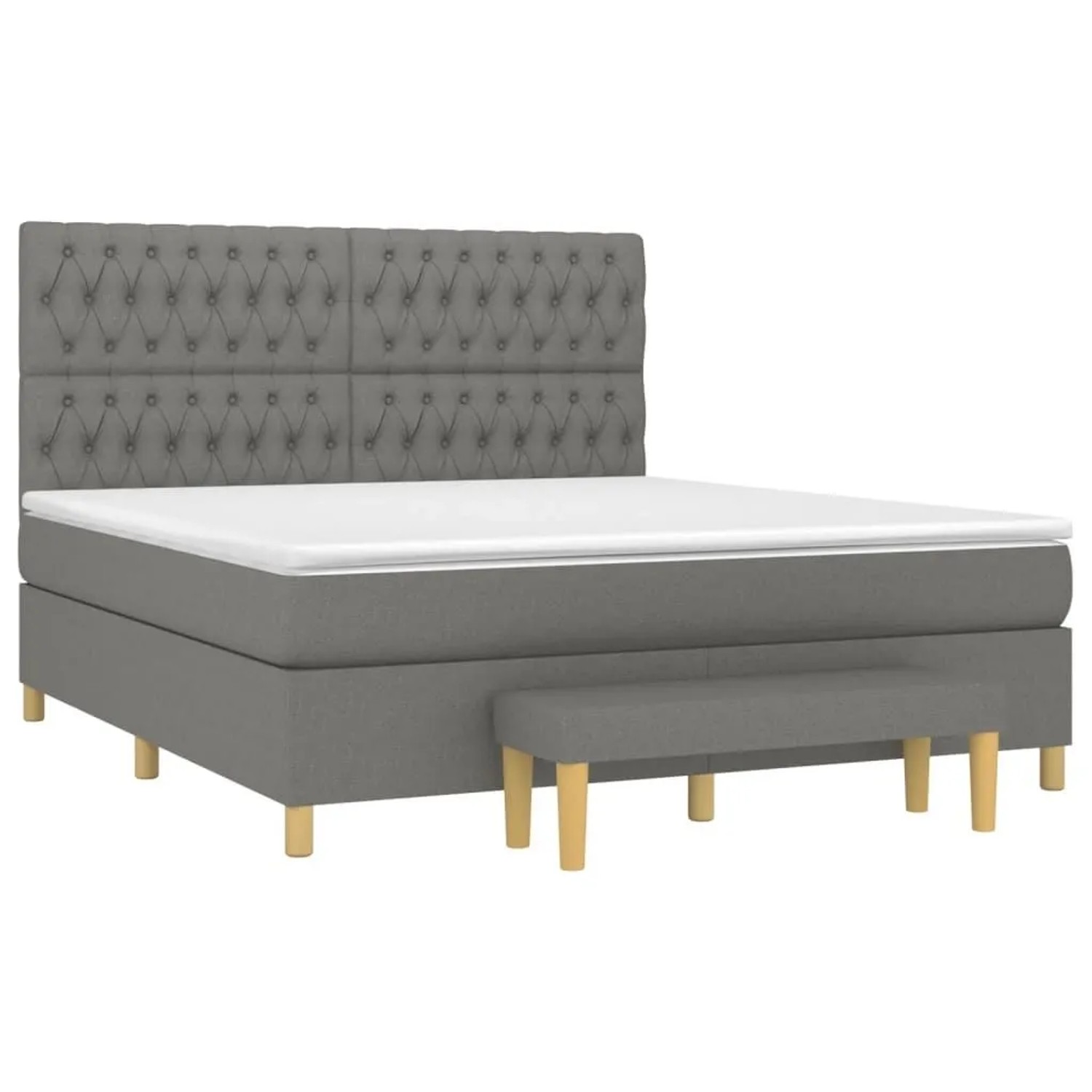 vidaXL Boxspringbett mit Matratze Dunkelgrau 180x200 cm Stoff 3137414 günstig online kaufen
