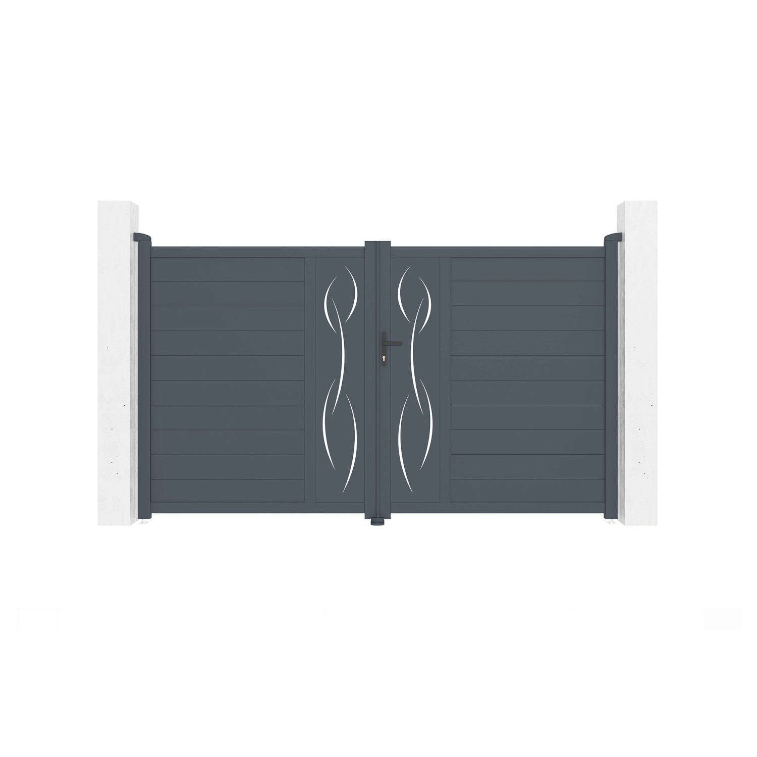Casanoov Flügeltor 3M Life H 180Cm & 2 Pfosten H 190Cm Aluminium Grau günstig online kaufen