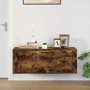 Wand-Schuhschrank in Räuchereiche Optik, 100x35x38 cm, aus Holzwerkstoff.