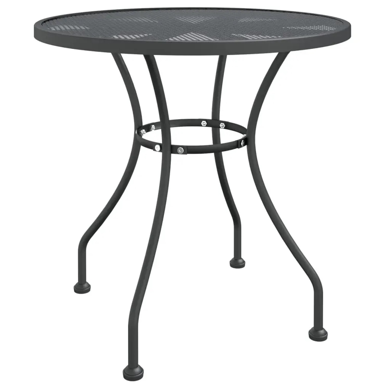 vidaXL Gartentisch Ø80x72 cm Streckmetall Anthrazit 317343