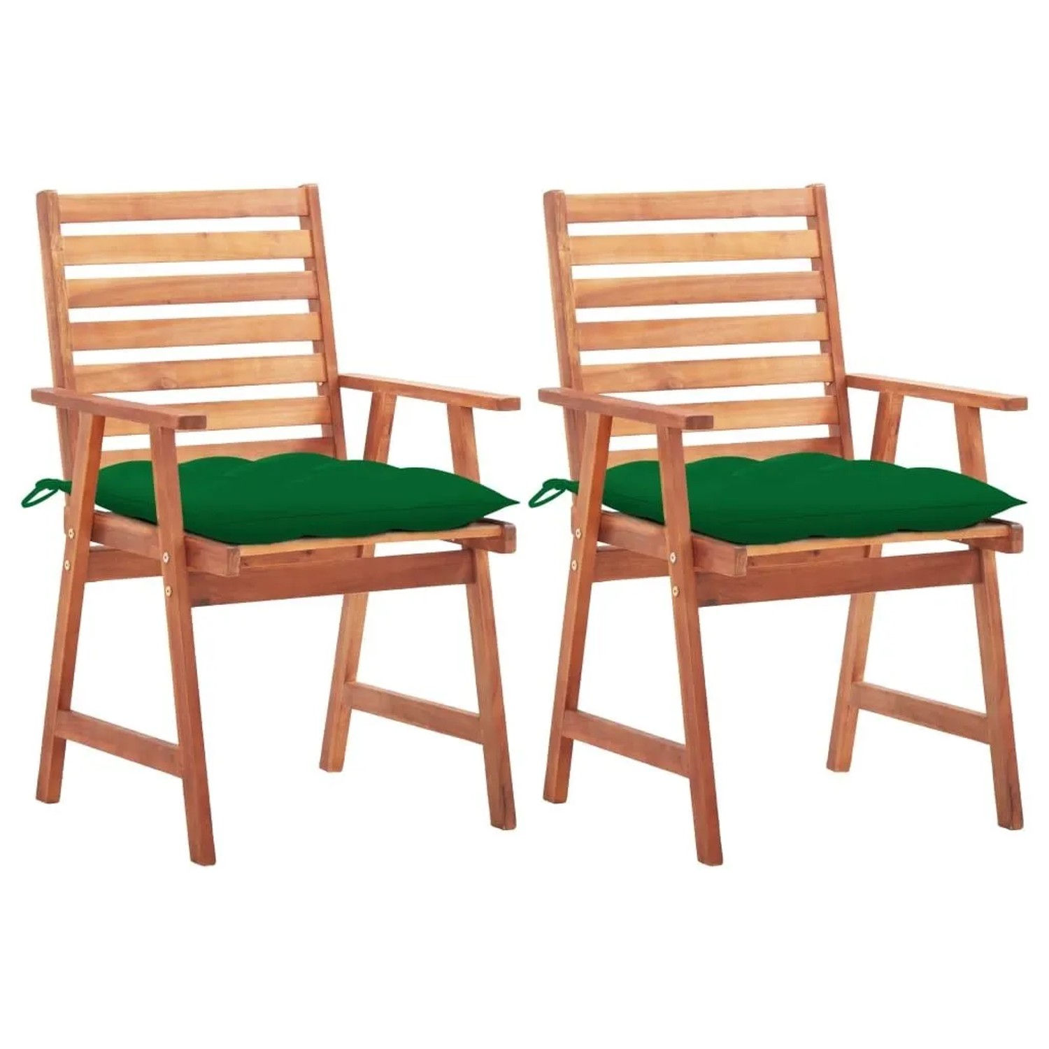 vidaXL Garten-Essstühle 2 Stk mit Kissen Massivholz Akazie 3064340