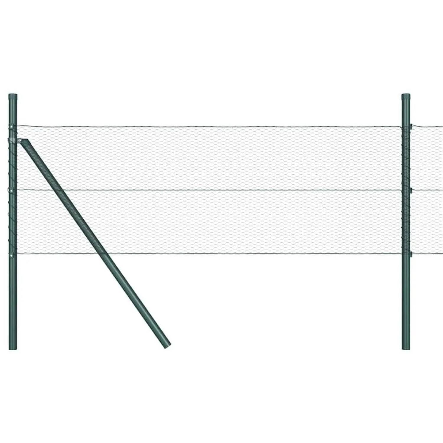 vidaXL Zaunpfosten Grau 50 x 0,8 m 13 mm Maschenweite Stahl und PVC 3352845 günstig online kaufen