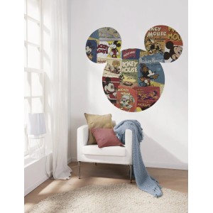 Multicolor Disney Wandtattoo Mickey Mouse, 127x127 cm, im Kinderzimmer.