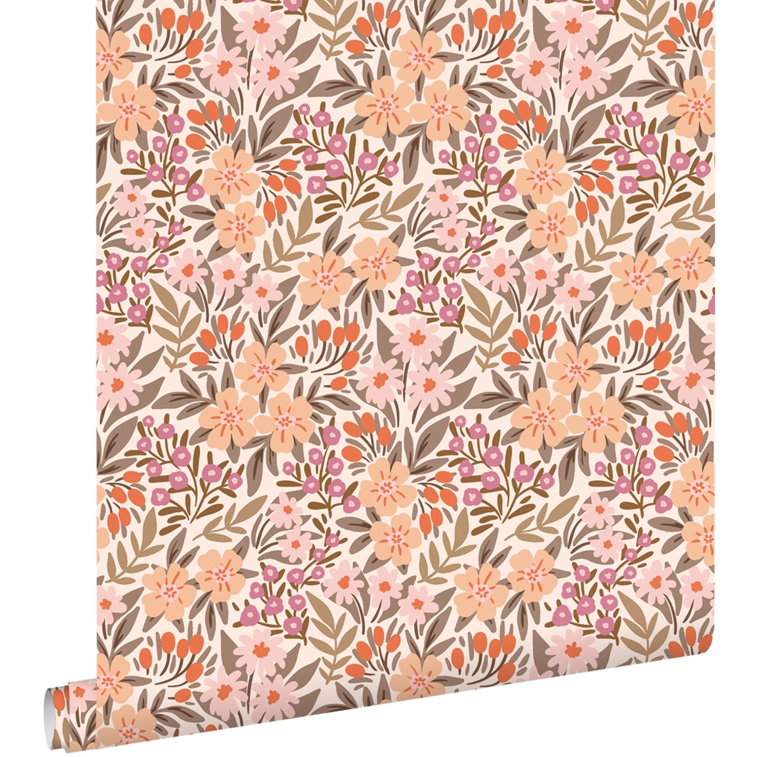 ESTAhome Tapete Blumen Graugrün Rosa und Lila 50 x 900 cm günstig online kaufen