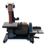 EBERTH Bandschleifmaschine 300W mit Schleifband und Schleifpad, Seitenansicht.