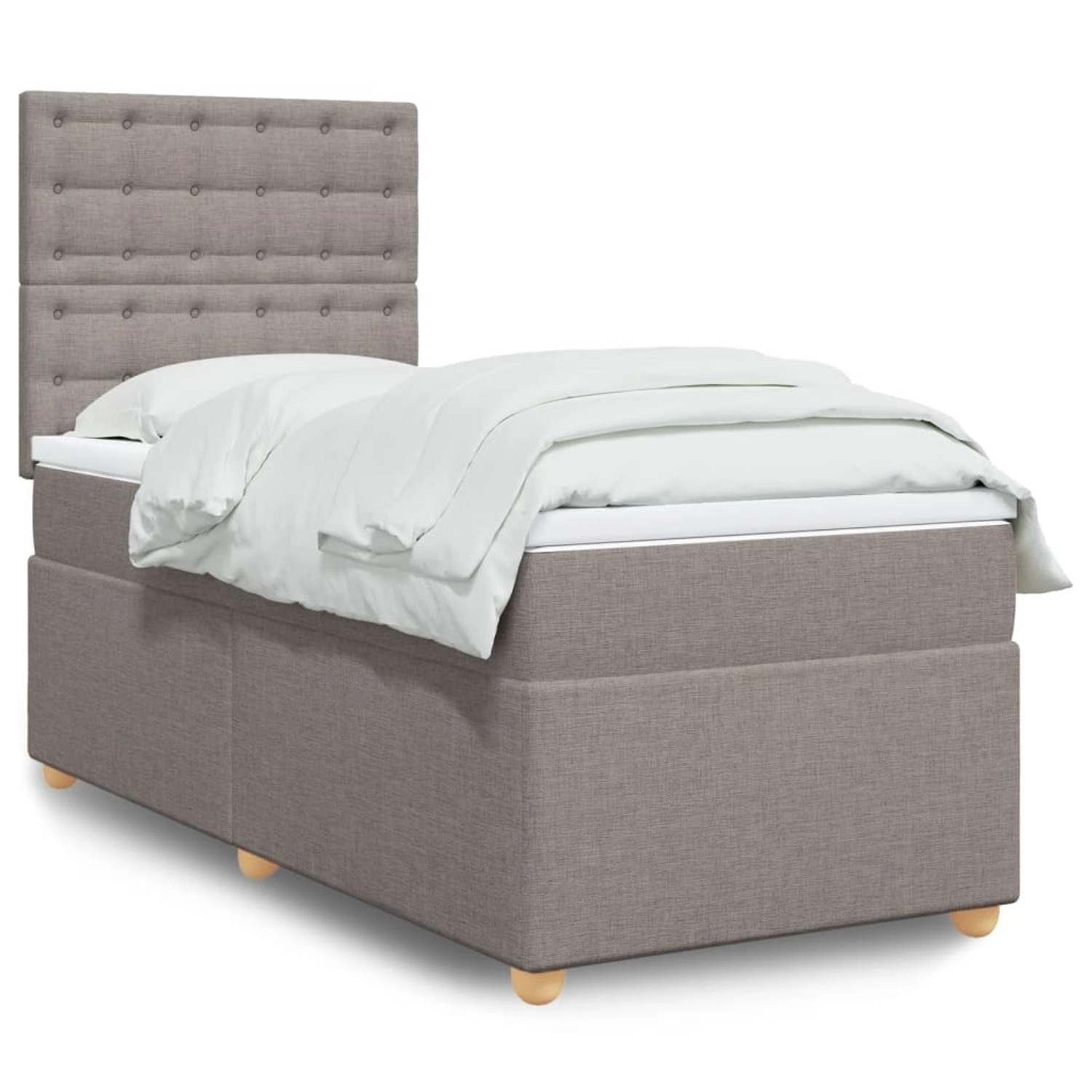 vidaXL Boxspringbett mit Matratze Taupe 80x200 cm Stoff 3291125 günstig online kaufen