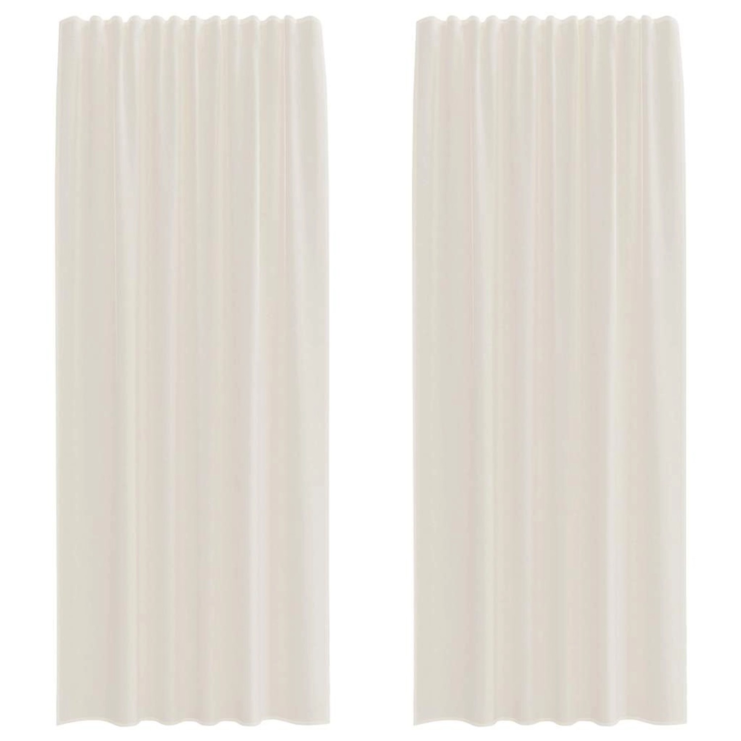 vidaXL Voile Vorhänge mit Stangentaschen 2 Stk Creme 4102178 günstig online kaufen