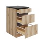 Optifit Küchenunterschrank Kaya290 mit 3 Auszügen, Wildeiche Nachbildung, 50x88x60 cm.