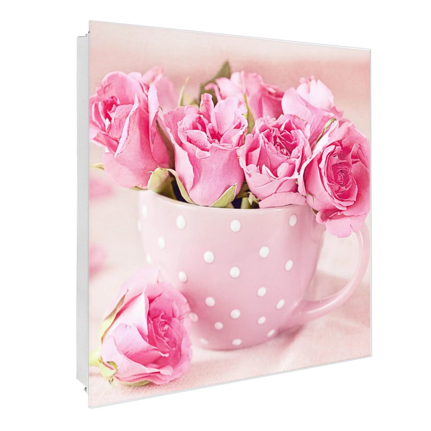 Banjado Großer Schlüsselkasten Glas 30x30cm Weiß Scharnier Rechts 50 Haken günstig online kaufen