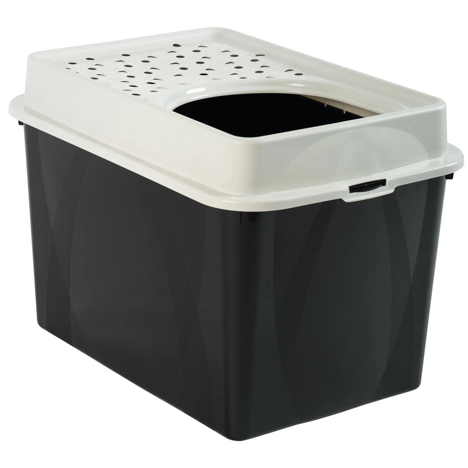 Rotho Katzentoilette Eco Berty Oben Offen Schwarz