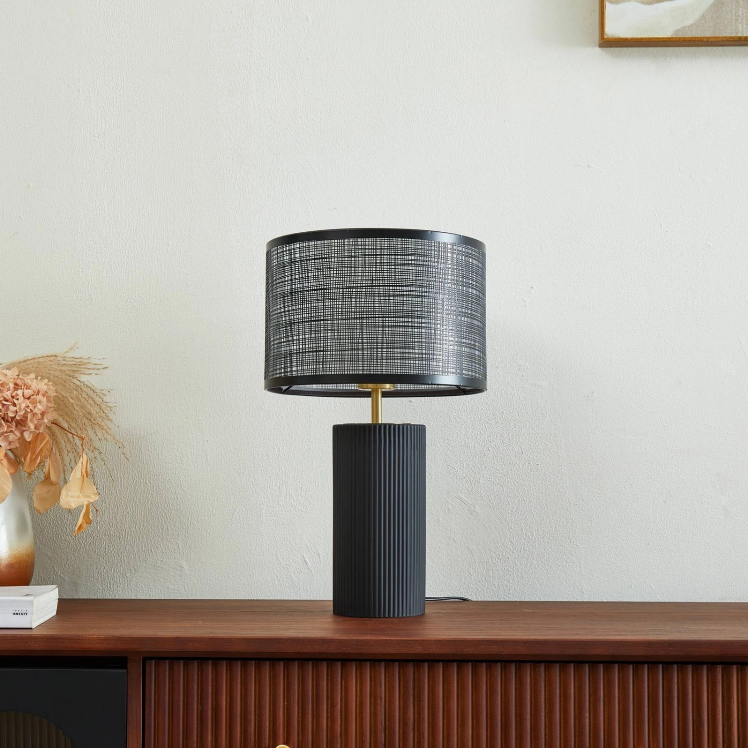 Lindby Tischlampe Sorscha 10030129 Modern in Schwarz aus Glas 1-flammig E27 Wohnzimmerleuchte_4