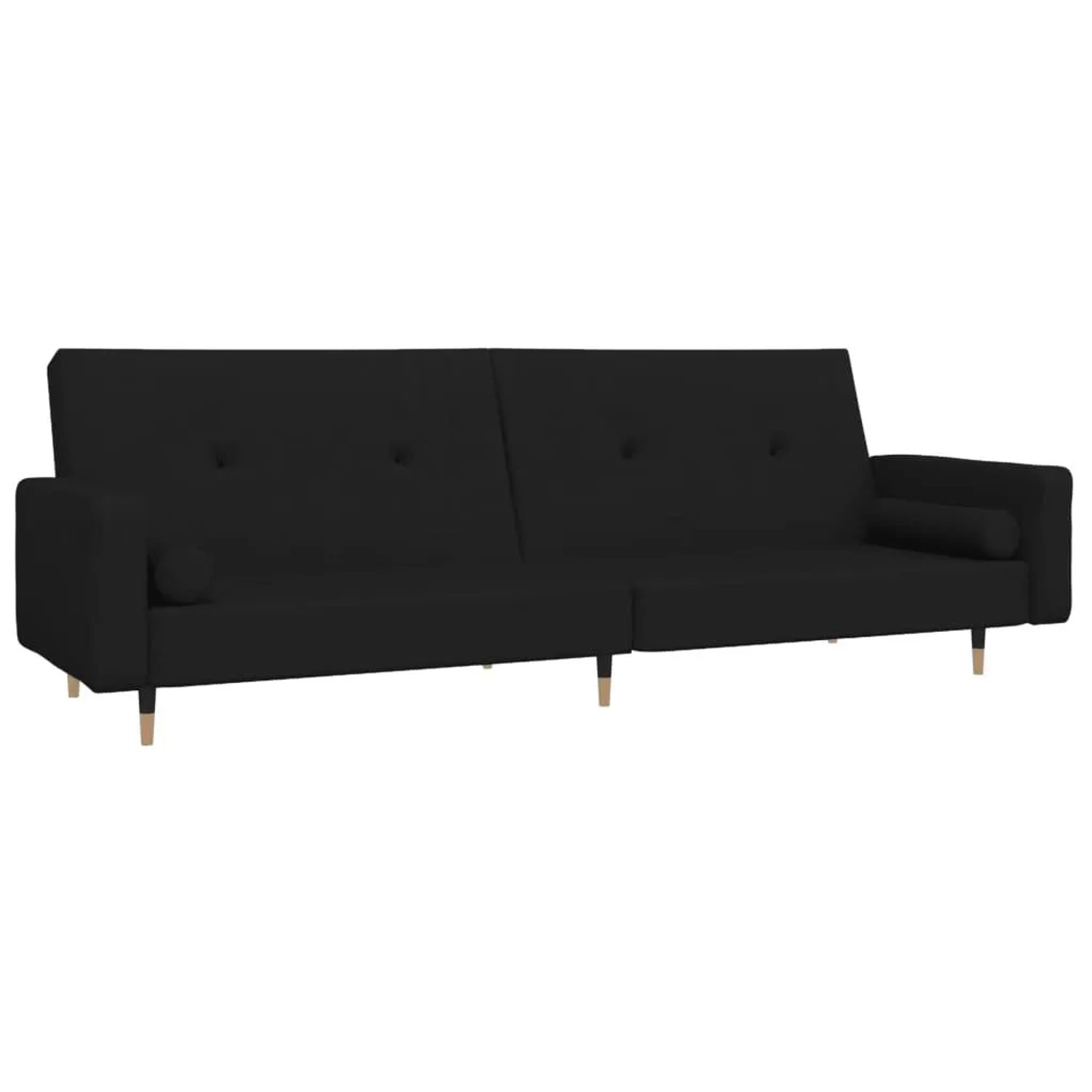 vidaXL Schlafsofa 2-Sitzer mit 2 Kissen Schwarz Samt 375752 günstig online kaufen