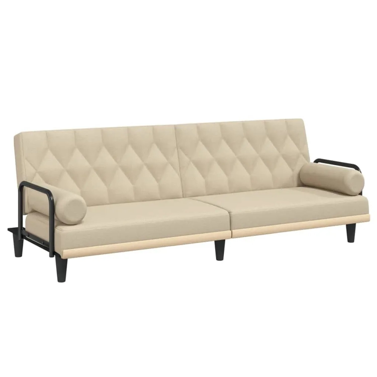 vidaXL Schlafsofa mit Armlehnen Creme Stoff 351940