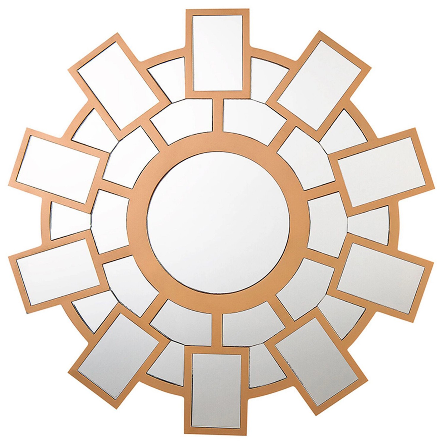 Beliani Dekospiegel ROZEL Goldbraun 3x80x80