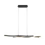 Moderne Trio LED-Pendelleuchte Blaze, 1-flammig, in Messing Matt und Schwarz, 107,5 cm breit.