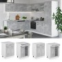 Vicco Küchenunterschrank R-Line, 60 cm, Beton/Weiß mit Eiche Arbeitsplatte.