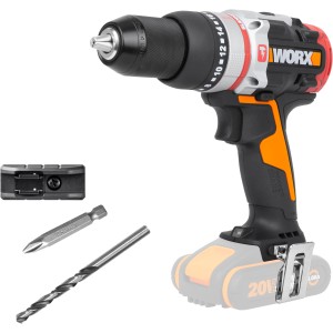 Worx Akku-Schlagbohrschrauber WX354.9 ohne Akku/Ladegerät mit Bohrer und Bit.
