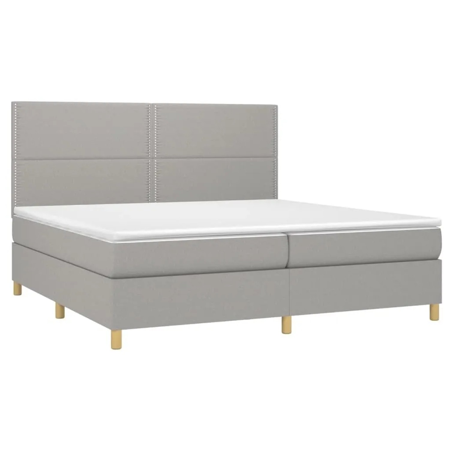 vidaXL Boxspringbett mit Matratze Hellgrau 200x200 cm Stoff 3142281 günstig online kaufen