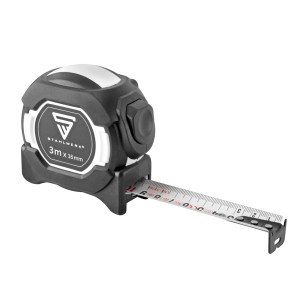 STAHLWERK Rollbandmaß, 3m, mit Gürtelclip und Automatik. Werkzeug für präzises Messen.