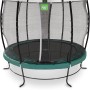 Grünes EXIT Lotus Classic Gartentrampolin, Ø 305 cm, mit Sicherheitsnetz für sicheren Springspaß.