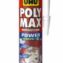 Uhu Poly Max Montagekleber Power, weiße Kartusche mit Aufsatz, für innen und außen.