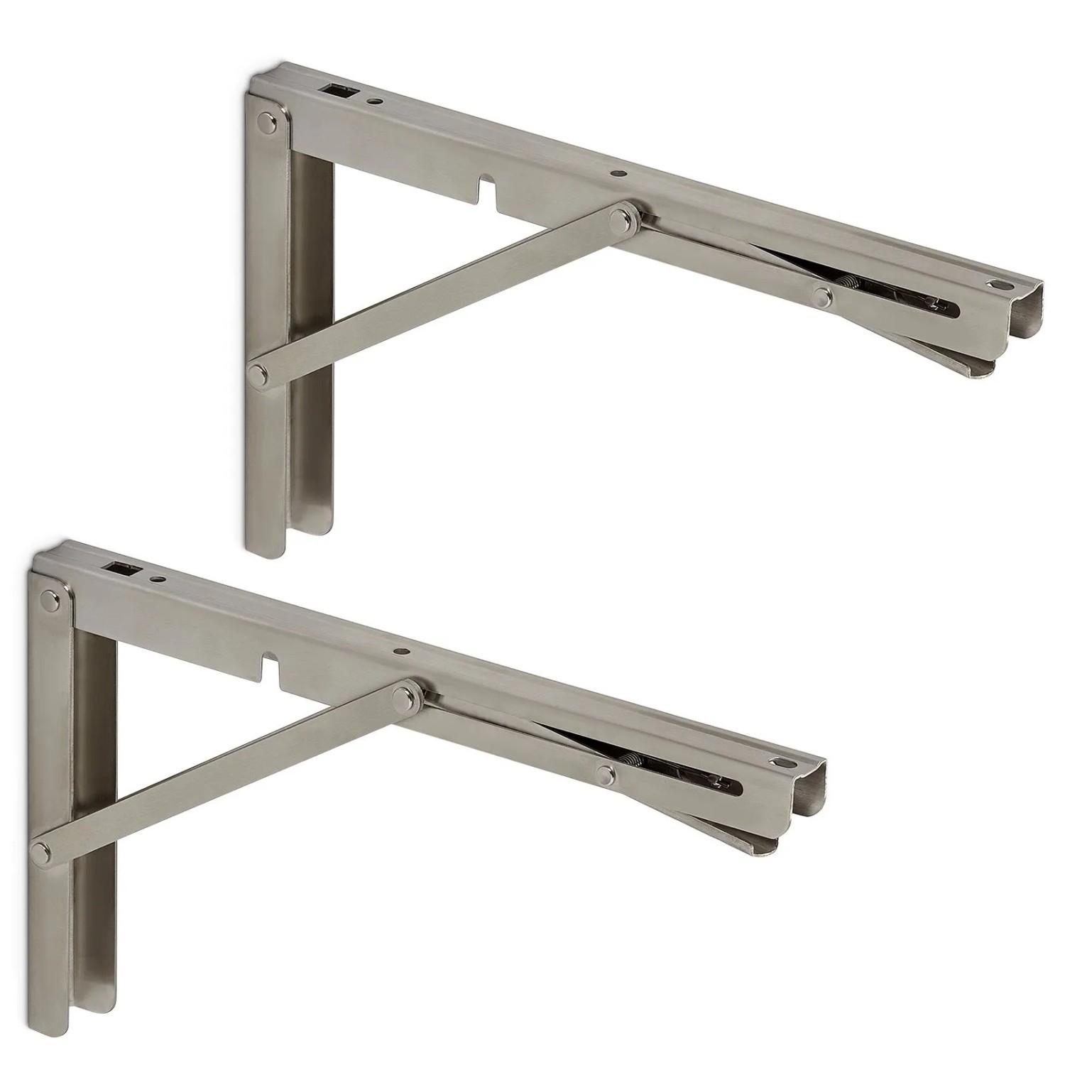 SOTECH 1 Paar Edelstahl Schwerlast Klappkonsolen 300 x 175 mm Tragkraft Bis 150 kg